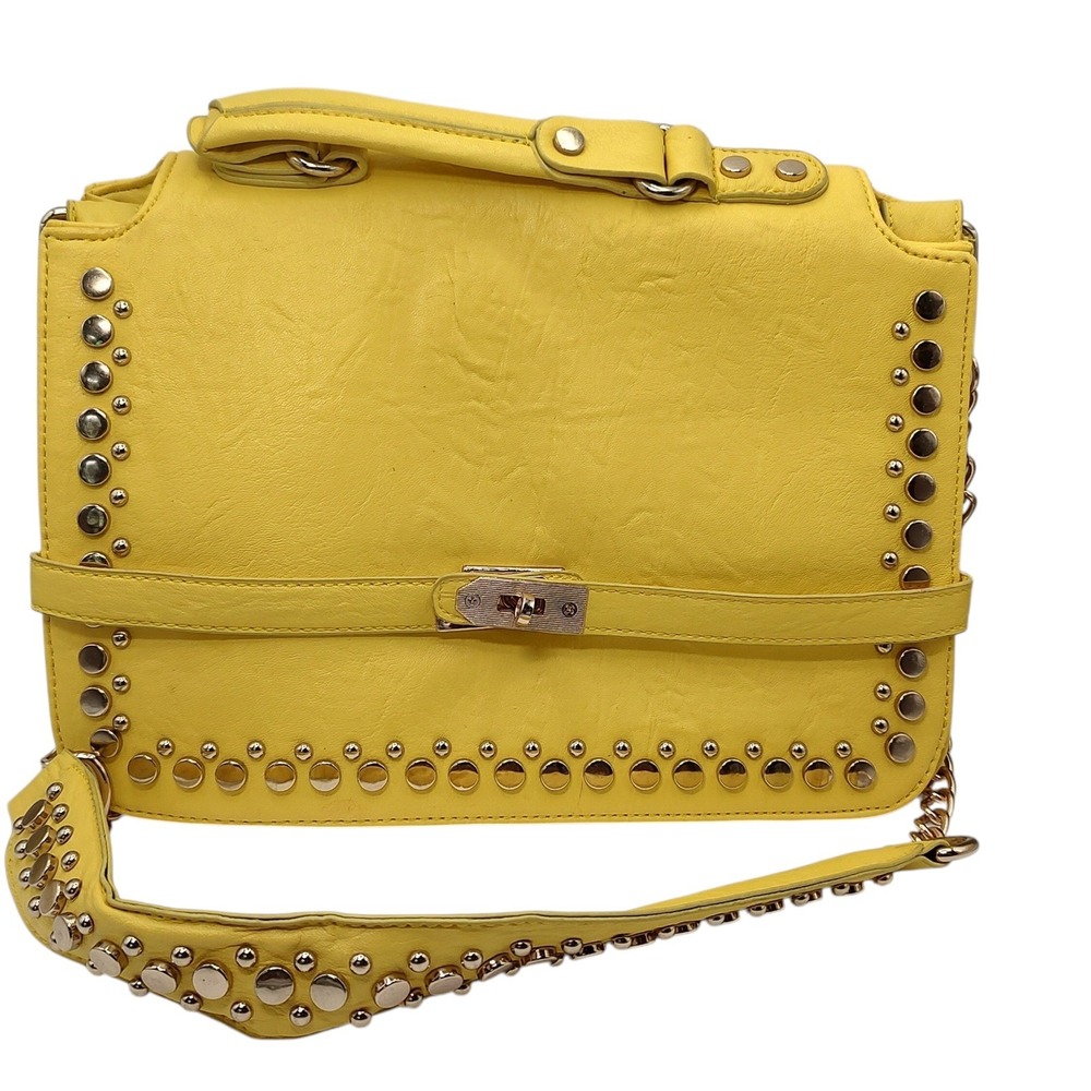 Charming Charlie Yellow Studded Satchel